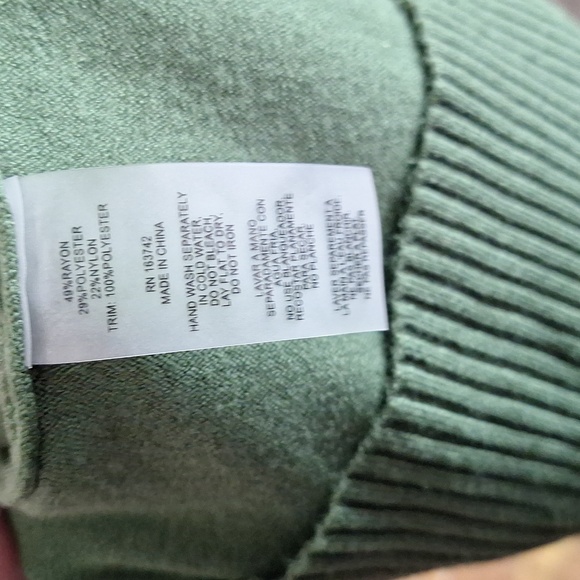SIONI Green Mock Neck Long Sleeve  Detail Sweater Sz M NWT - Picture 8 of 8